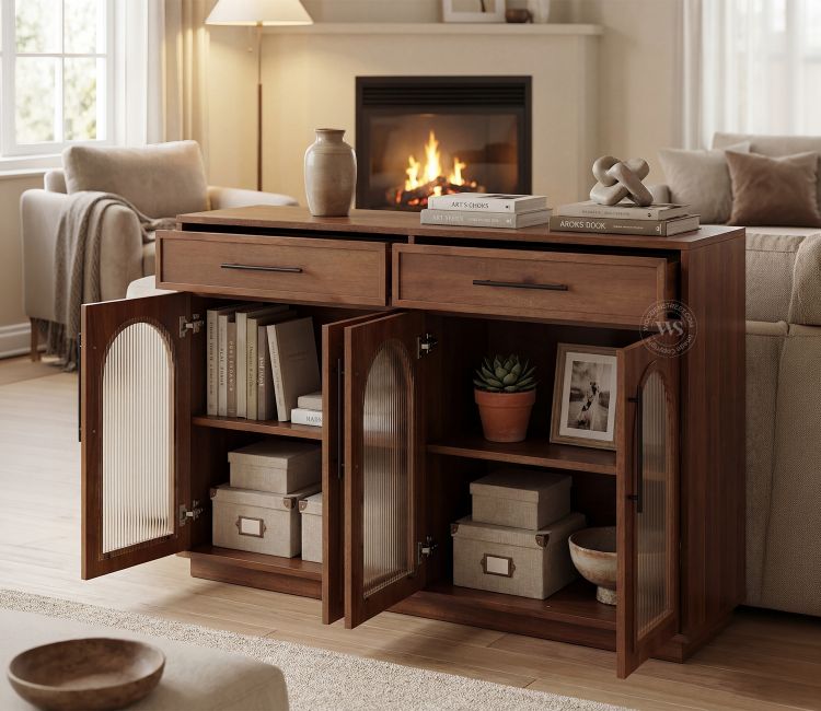 Nyrah Mango Wood Cabinet (Teak Finish) Nyrah Mango Wood Cabinet (Teak Finish)